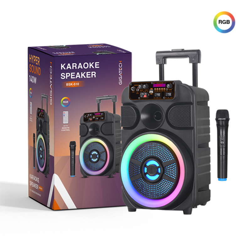 AKCIJA - Zvučnik Gigatech BSK-510 (FM/USB/TF/bluetooth) 8 karaoke s wireless mikrofonom