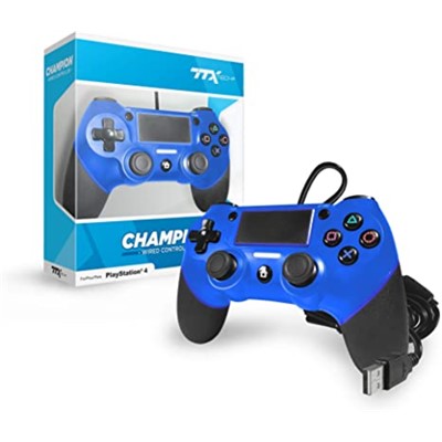 AKCIJA! TTX PS4 CHAMPION WIRED CONTROLLER BLUE OFFICIAL