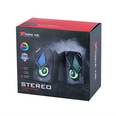 XTRIKE SK-402 ZVUČNICI 2X3W RGB 3.5MM USB AUDIO